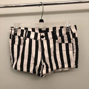 Timing black and white striped shorts